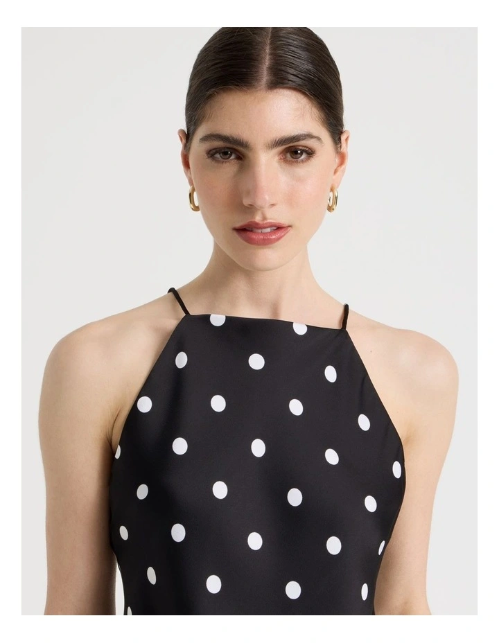 Strappy Satin Cami in Black/White image 4