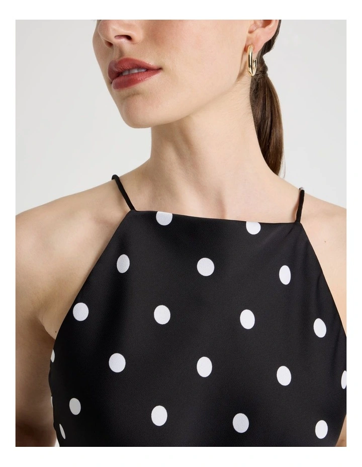 Strappy Satin Cami in Black/White image 7