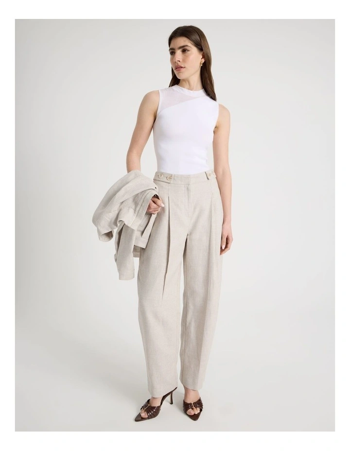 Sheer Detail Knit Top in White image 2