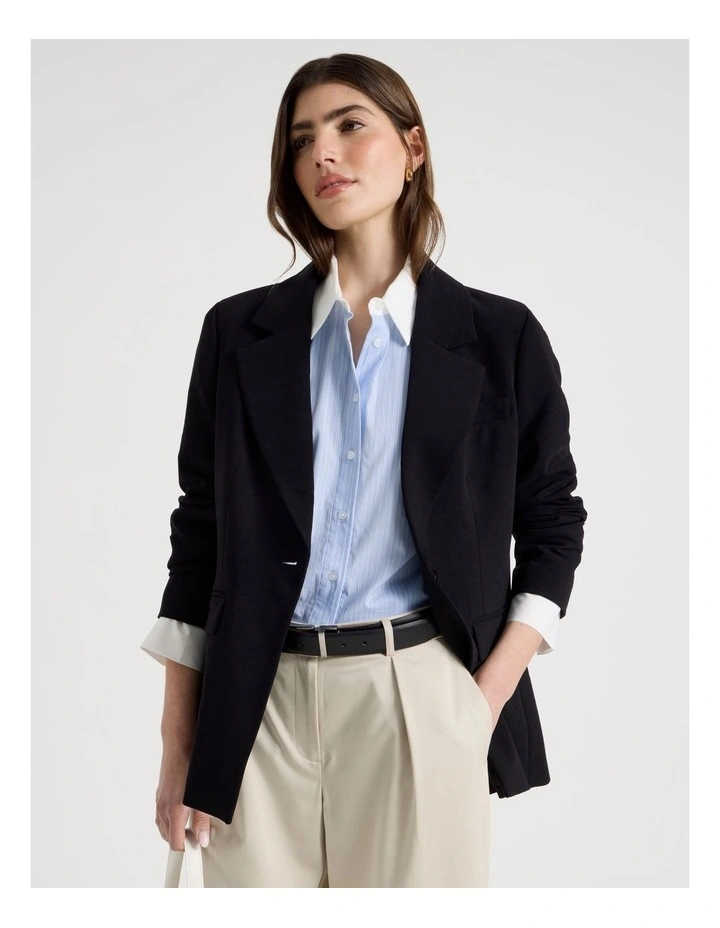 Contrast Detail Striped Shirt in Blue image 1