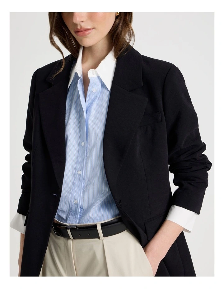 Contrast Detail Striped Shirt in Blue image 7
