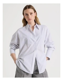 Oversized Stripe Shirt in Black/White