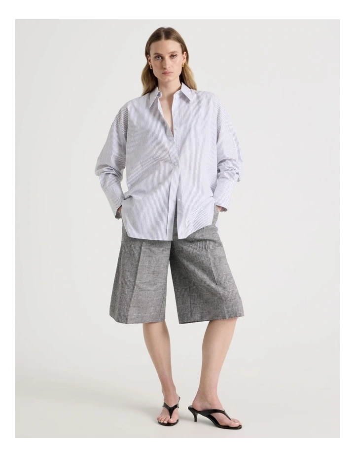 Oversized Stripe Shirt in Black/White image 2