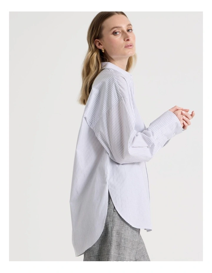 Oversized Stripe Shirt in Black/White image 3