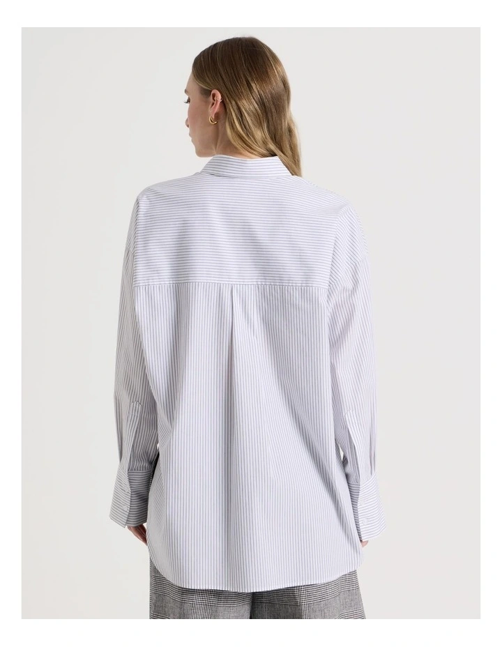 Oversized Stripe Shirt in Black/White image 5