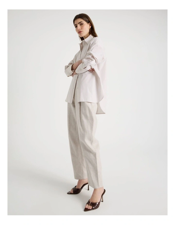 Oversized Stripe Shirt in Mink image 2