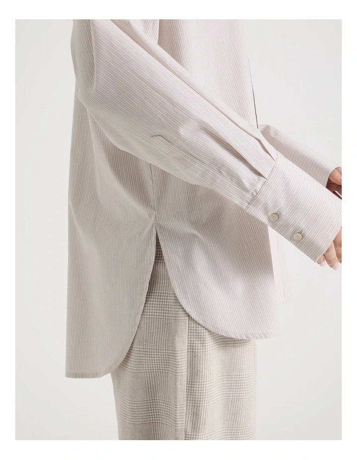Oversized Stripe Shirt in Mink image 3