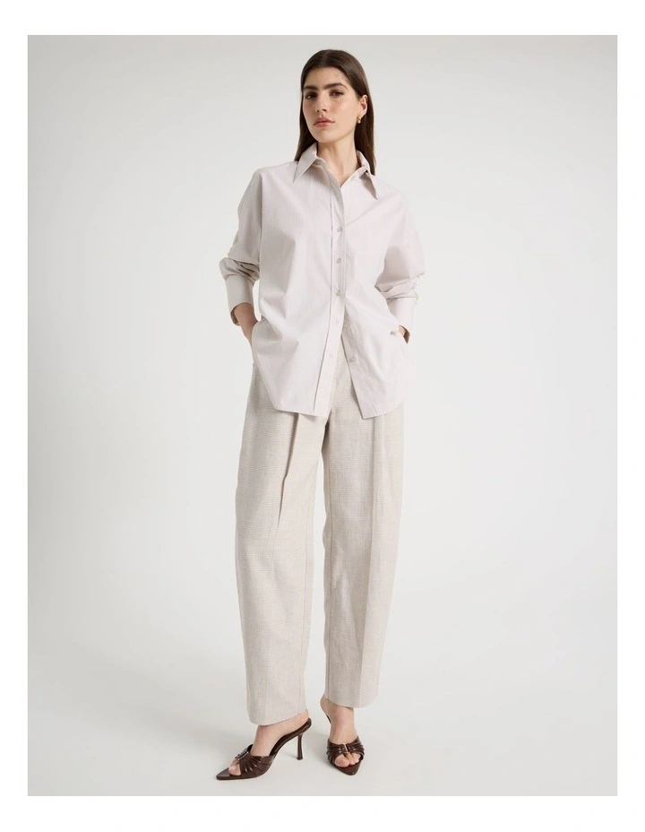 Oversized Stripe Shirt in Mink image 4
