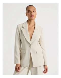 Single Breasted Blazer in Stone