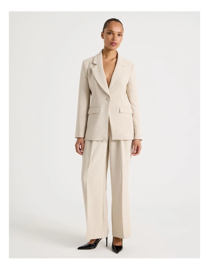 Single Breasted Blazer in Stone image 2