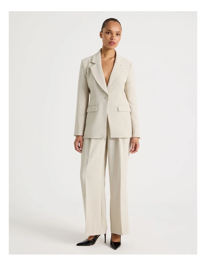 Single Breasted Blazer in Stone image 2