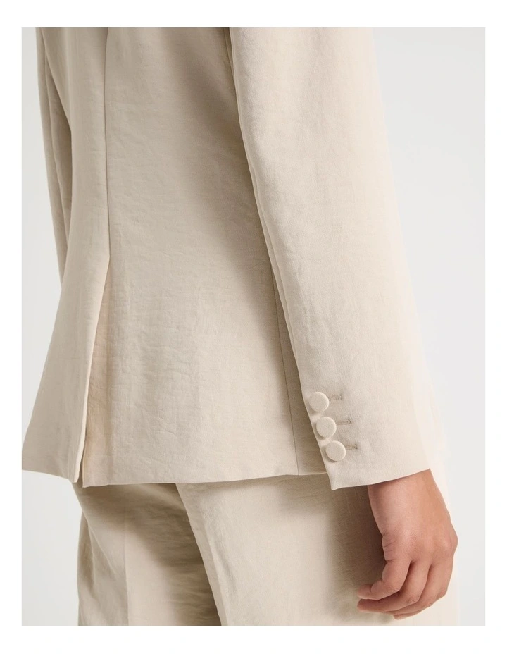 Single Breasted Blazer in Stone image 5