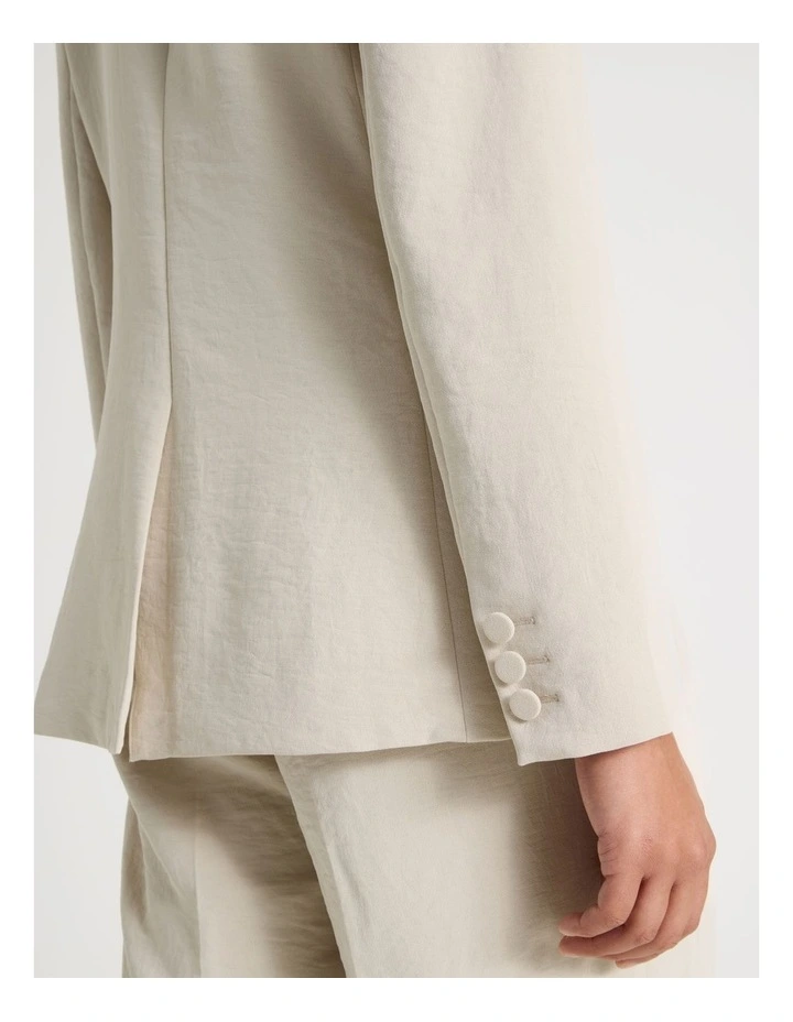 Single Breasted Blazer in Stone image 5