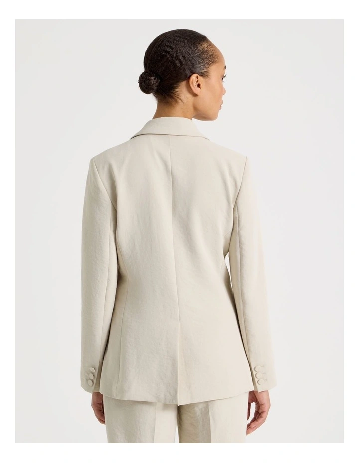 Single Breasted Blazer in Stone image 6