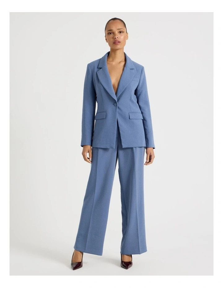 Single Breasted Blazer in Dusty Blue image 2