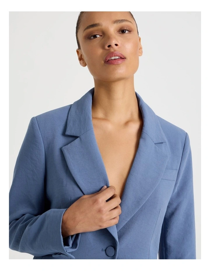 Single Breasted Blazer in Dusty Blue image 3