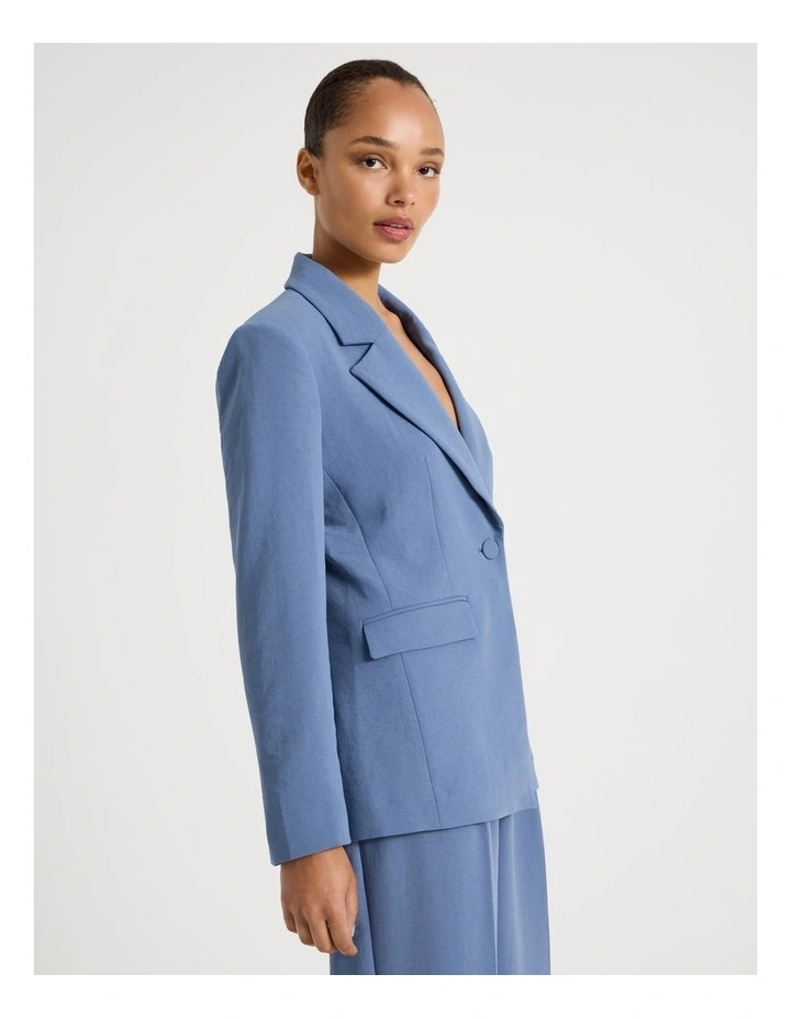 Single Breasted Blazer in Dusty Blue image 4
