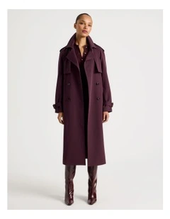 Trench Coat in Wine