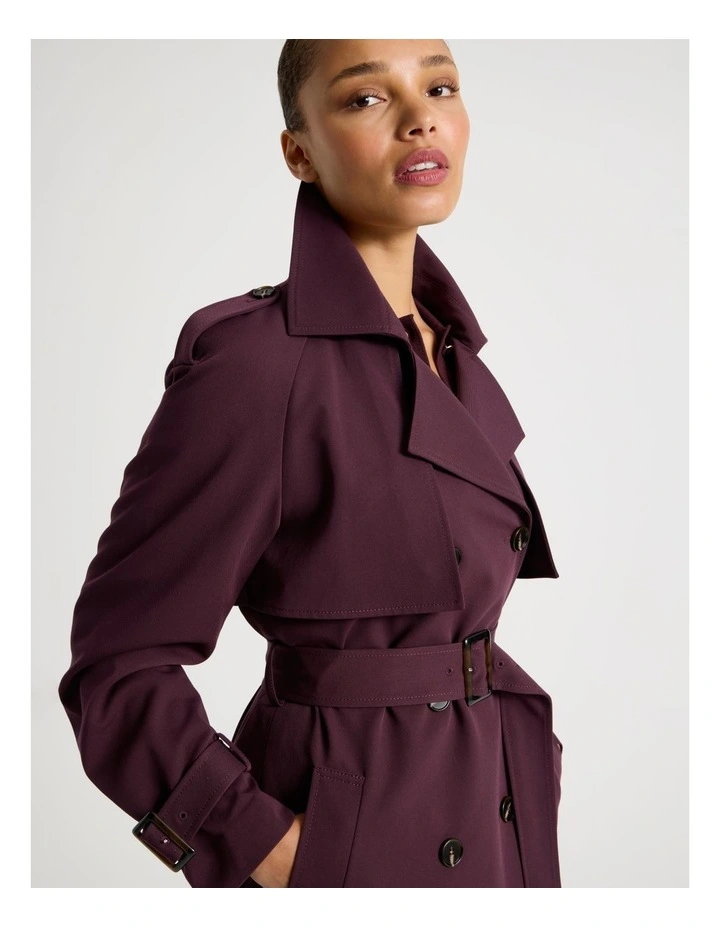 Trench Coat in Wine image 2
