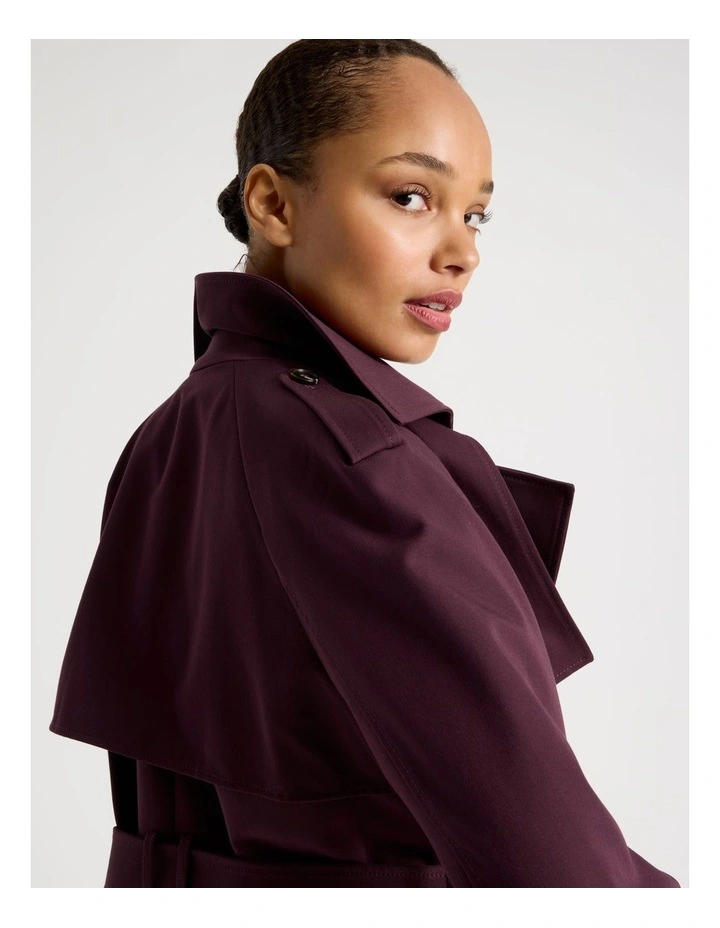 Trench Coat in Wine image 4