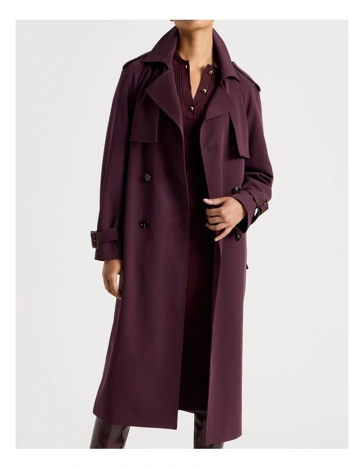 Trench Coat in Wine image 5