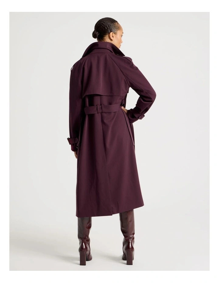 Trench Coat in Wine image 6