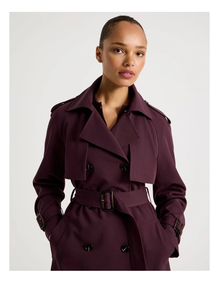 Trench Coat in Wine image 7