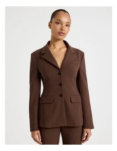 Hourglass Blazer in Dark Brown