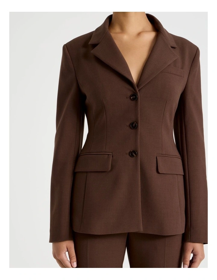 Hourglass Blazer in Dark Brown image 5