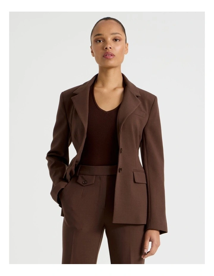 Hourglass Blazer in Dark Brown image 7