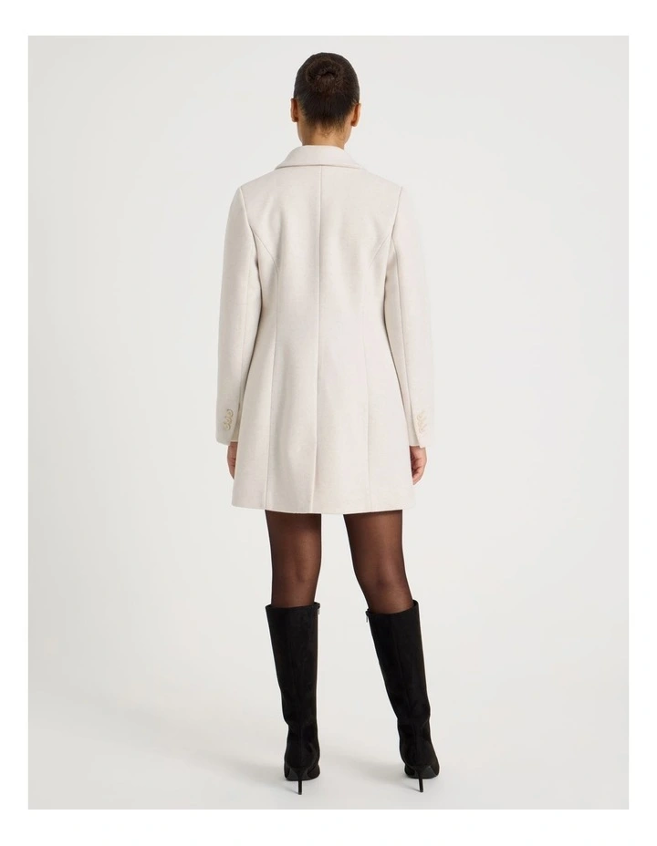 Double Breasted Coat in Egret Marle image 6