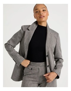 Herringbone Blazer in Grey