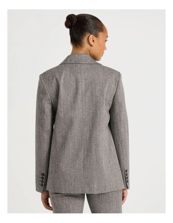 Herringbone Blazer in Grey image 6
