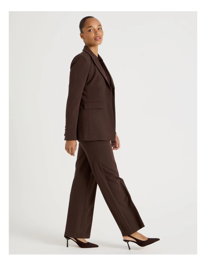 Slim Fit Single Breasted Blazer in Chocolate image 2