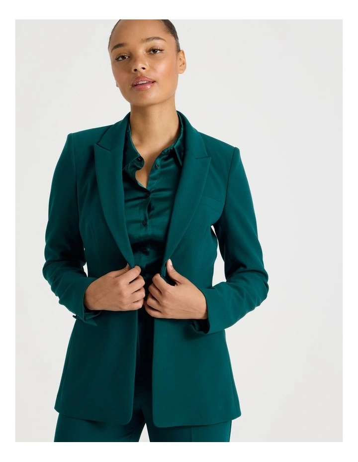 Slim Fit Single Breasted Blazer in Atlantic image 4