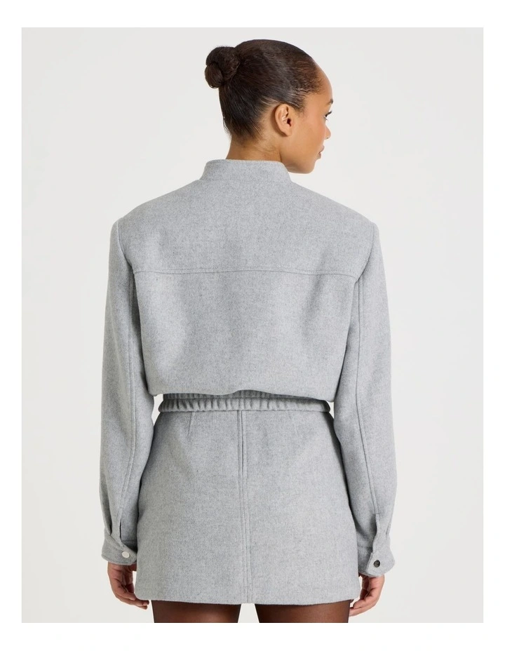 Brushed Bomber Jacket in Grey image 6