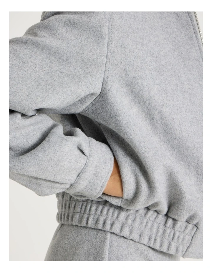 Brushed Bomber Jacket in Grey image 7