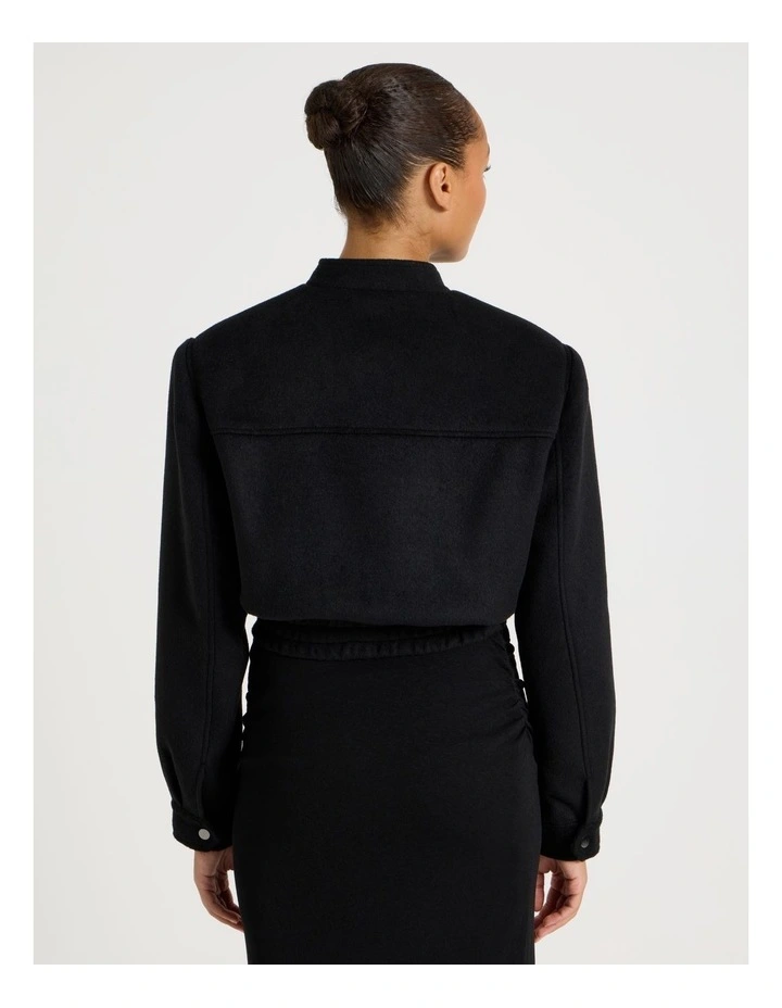 Brushed Bomber Jacket in Black image 5