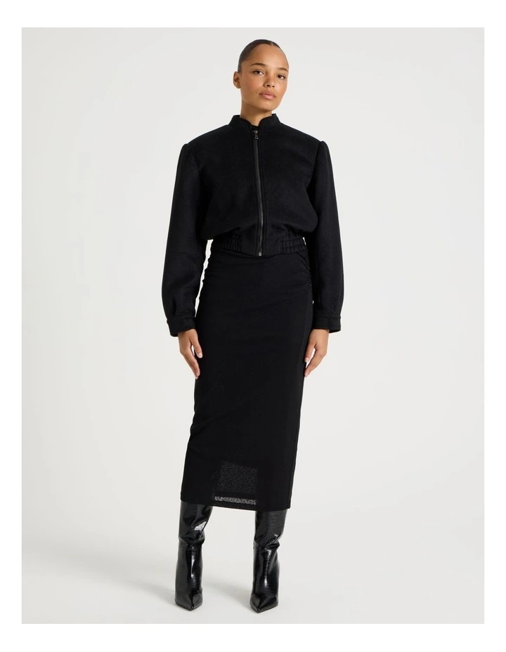 Brushed Bomber Jacket in Black image 6