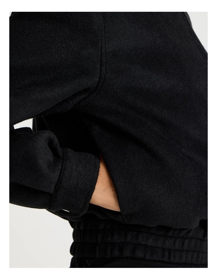 Brushed Bomber Jacket in Black image 7