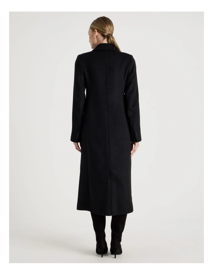 Long Tailored Coat in Black image 6