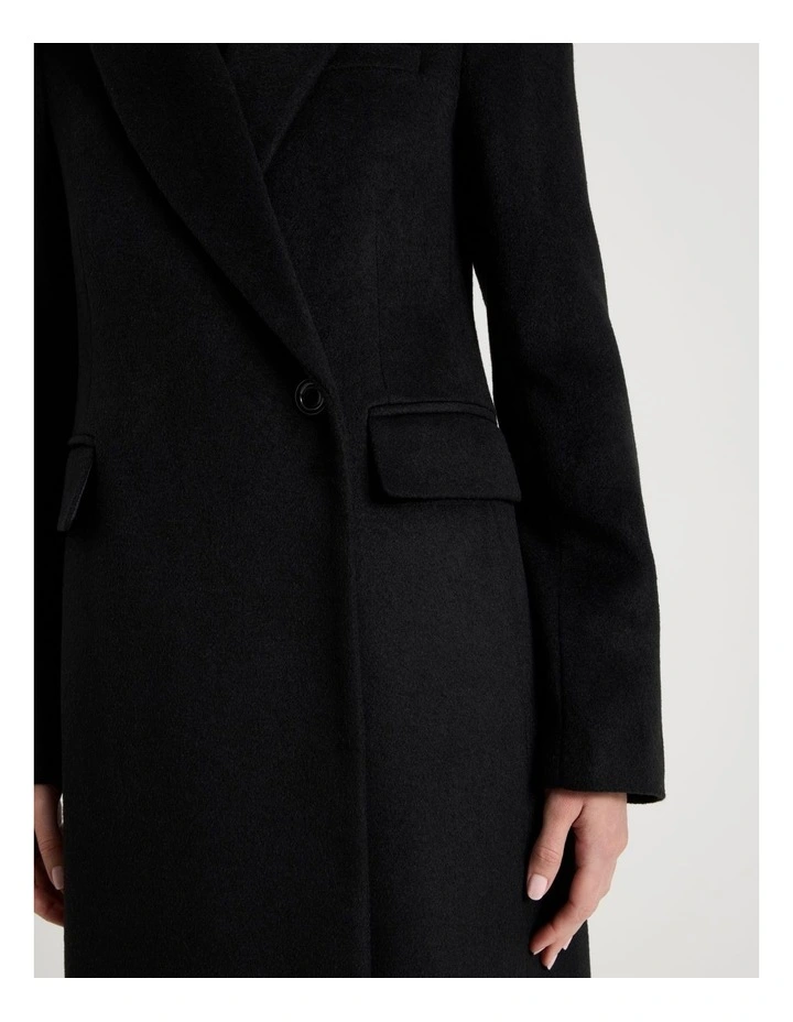 Long Tailored Coat in Black image 7