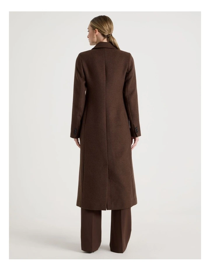 Long Tailored Coat in Dark Brown image 5