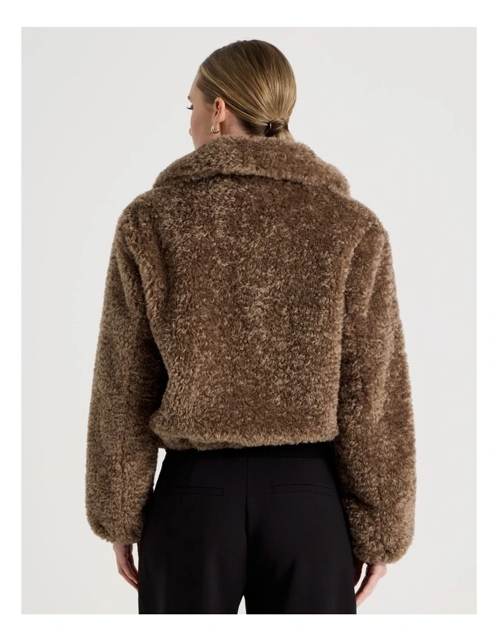 Teddy Bomber Jacket in Taupe image 6