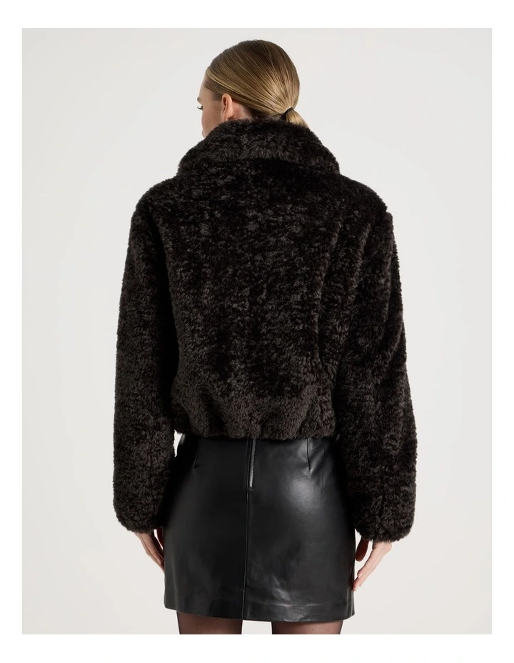 Teddy Bomber Jacket in Black image 5