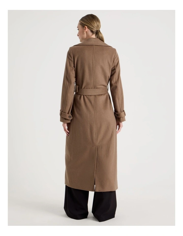 Wool Blend Trench Coat in Taupe image 6