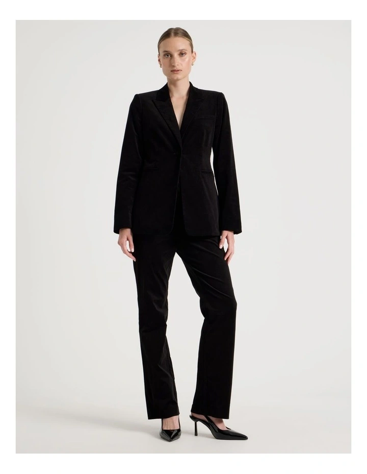 Velvet Blazer in Black image 2