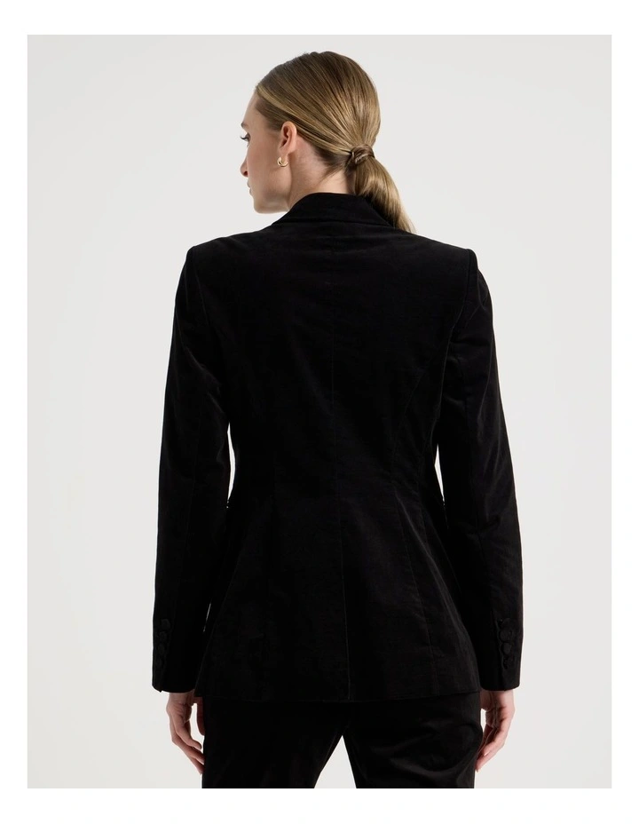 Velvet Blazer in Black image 6