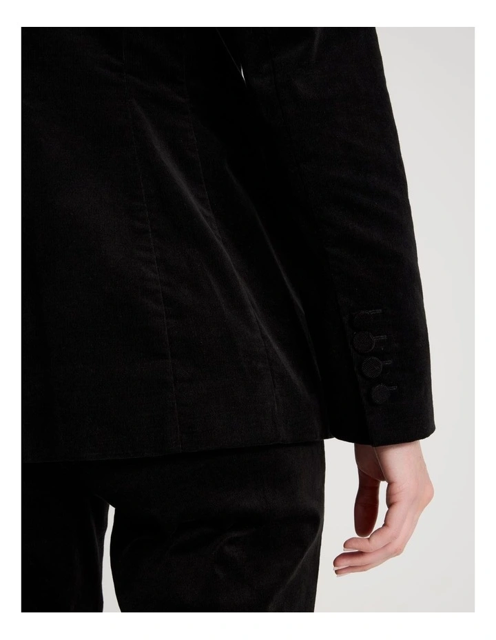 Velvet Blazer in Black image 7