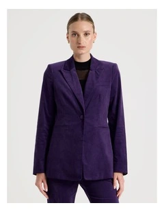 Velvet Blazer in Purple